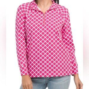 Vintage 80s PAPPAGALLO Pick Geometric Long Sleeve 1/4 Zip Pullover Top Small